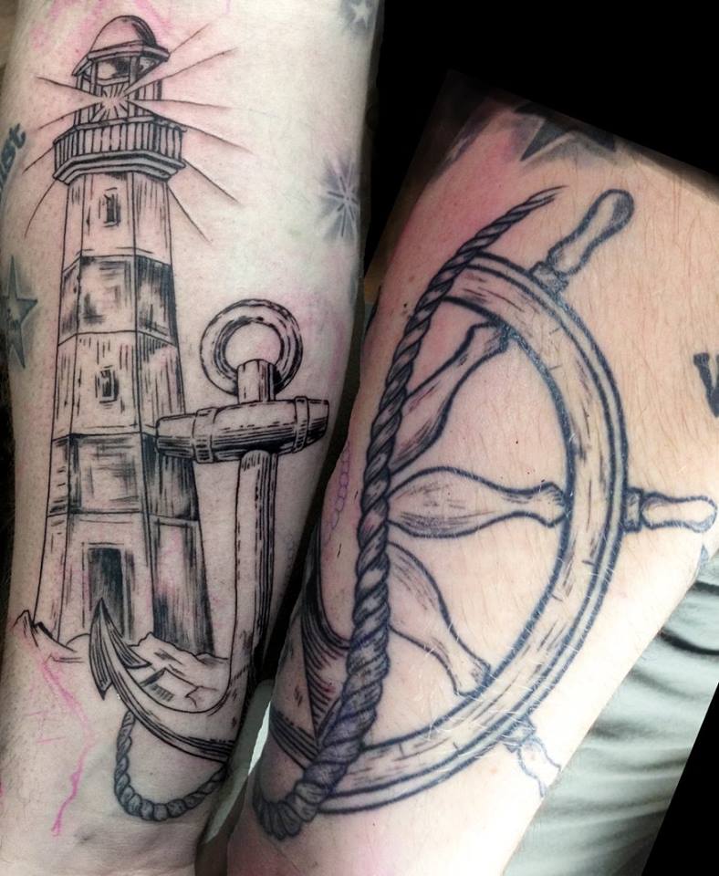 Tattoo leuchtturm anker